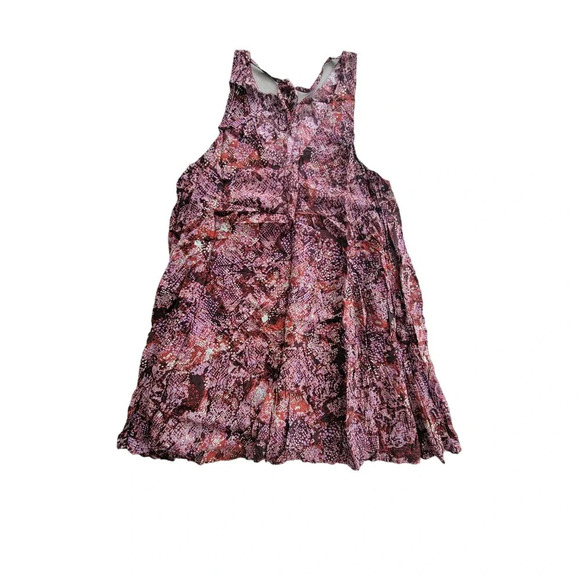 Silence + Noise Purple Snake Print Wrap Mini Halter Tank Swing Dress Size M - Picture 7 of 7